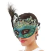 Ögonmask Påfågel Glitter med Fjädrar