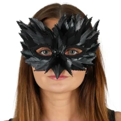 Ögonmask Venetian Fjädrar Svart