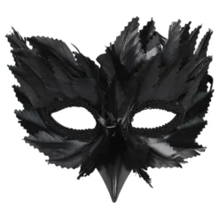 Ögonmask Venetian Fjädrar Svart