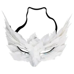 Ögonmask Venetian Fjädrar Vit