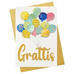 Gratulationskort Ballong Grattis