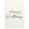 Gratulationskort Guld Happy Birthday med Kuvert