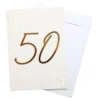 Gratulationskort Guld 50 med Kuvert