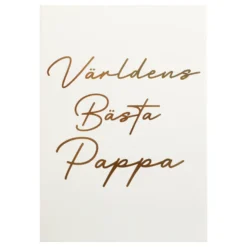 Gratulationskort Guld V.B Pappa med Kuvert