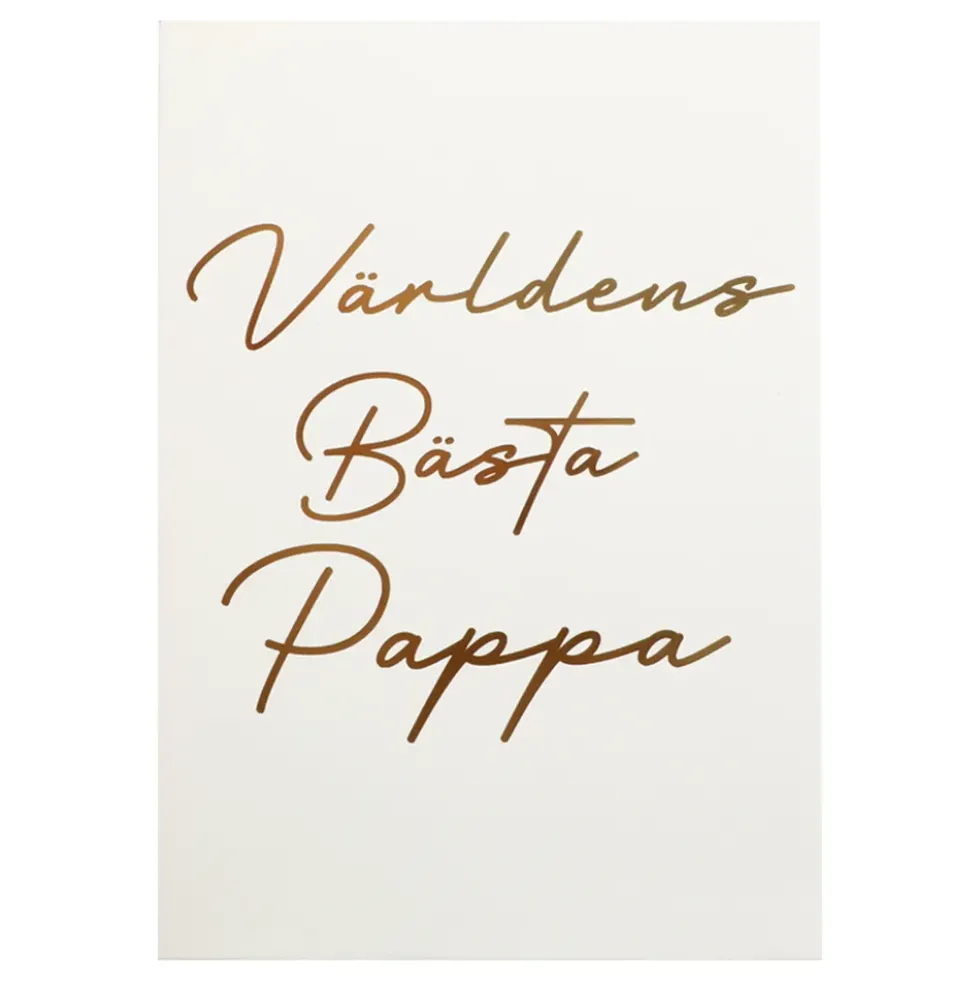 Gratulationskort Guld V.B Pappa med Kuvert
