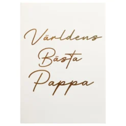 Gratulationskort Guld V.B Pappa med Kuvert