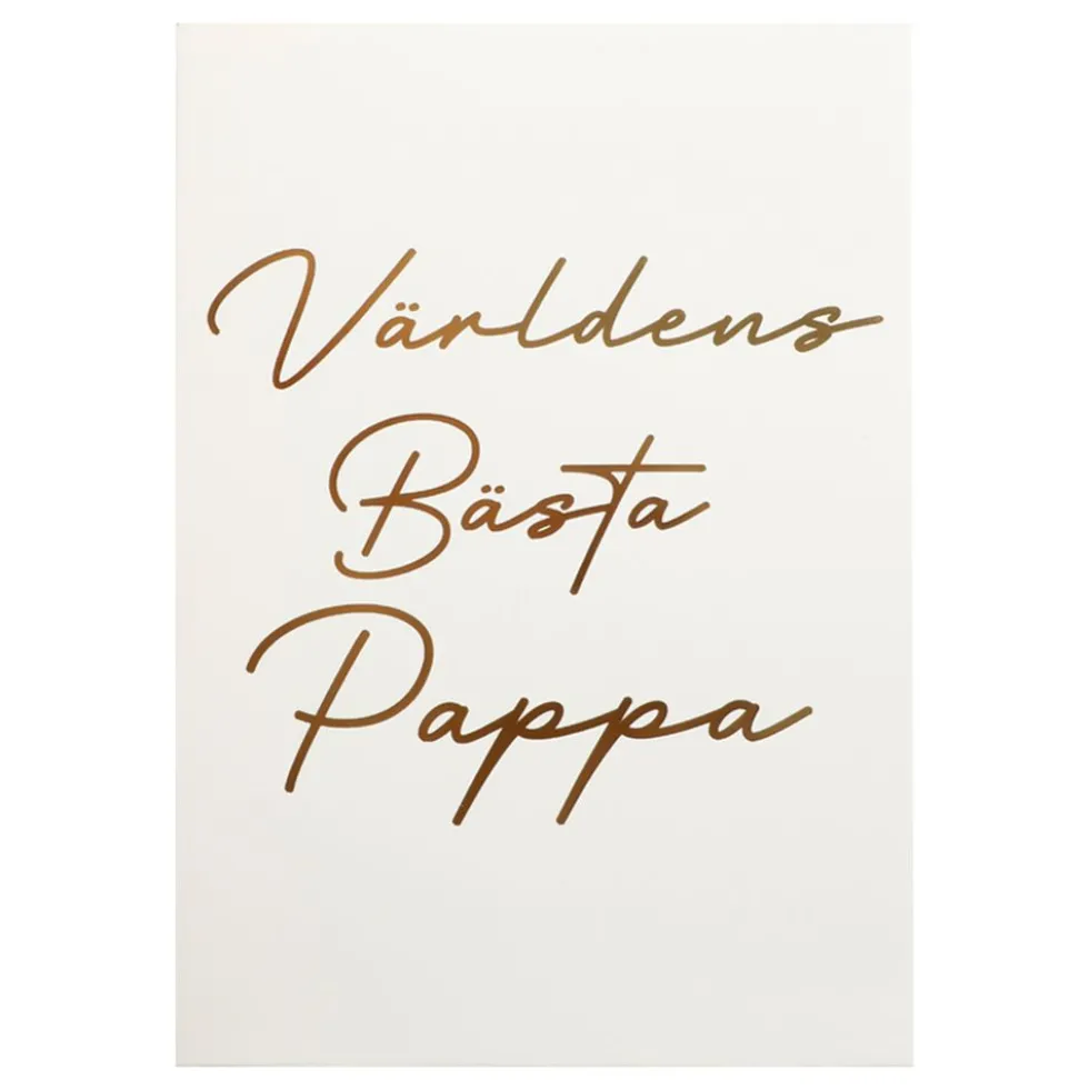 Gratulationskort Guld V.B Pappa med Kuvert
