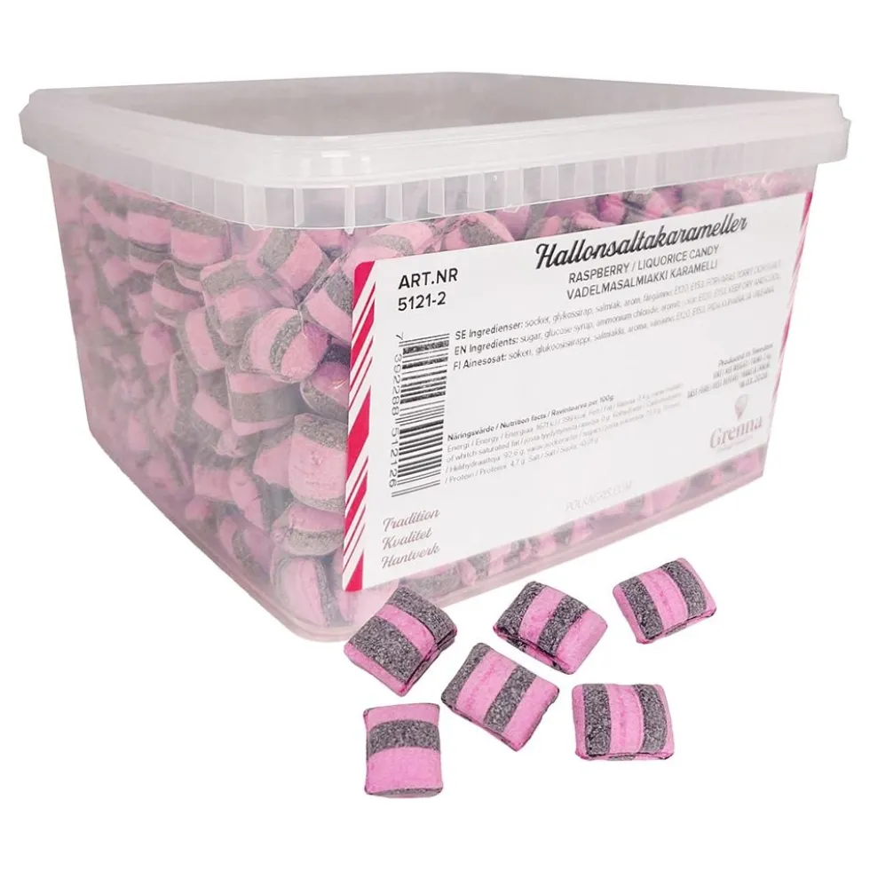 Grenna Hallonsalta Karameller Storpack