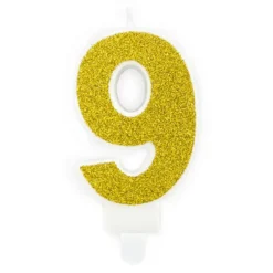 Guld Tårtljus Siffra Glitter