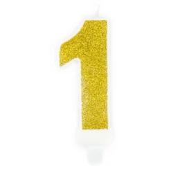 Guld Tårtljus Siffra Glitter