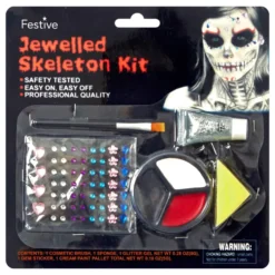 Halloweensmink Skelett med Juveler