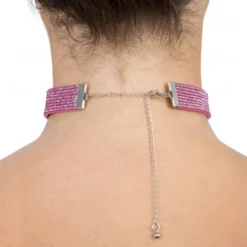 Halsband Choker med Strass Rosa