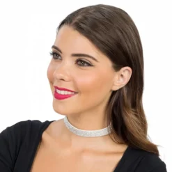 Halsband Choker med Strass Silver