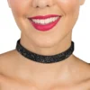 Halsband Choker med Strass Svart