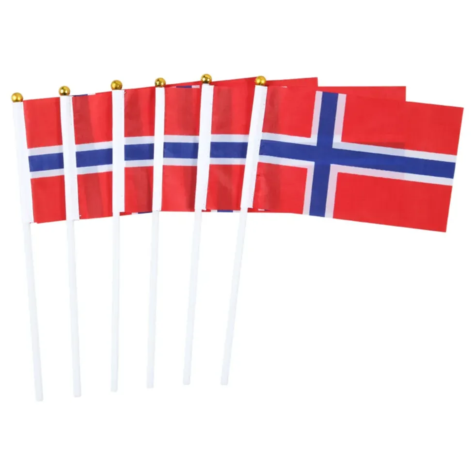 Handflaggor Norska Flaggan