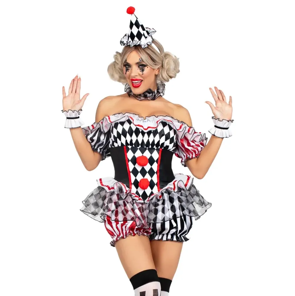 Harlequin Clown Deluxe Maskeraddräkt