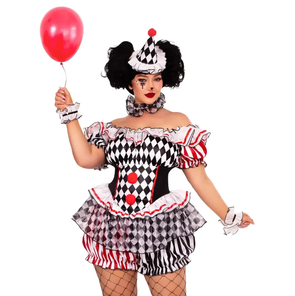 Harlequin Clown Deluxe Maskeraddräkt