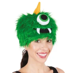 Hatt Fluffigt Monster Ljusgrön