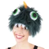 Hatt Fluffigt Monster Mörkgrön