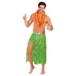 Hawaiikjol med Blommor Grön