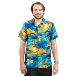 Hawaiiskjorta Herr Ocean Blue