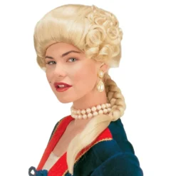 Hertiginna Blond Peruk med Fläta
