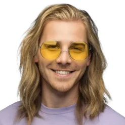 Hippieglasögon Stora Gul