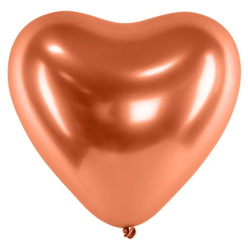 Hjärtballonger Krom Koppar