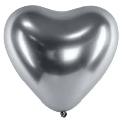 Hjärtballonger Krom Silver
