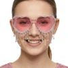 Hjärtglasögon med Strass Rosa