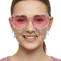 Hjärtglasögon med Strass Rosa