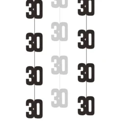 Hängande Dekorationer 30 Svart/Silver