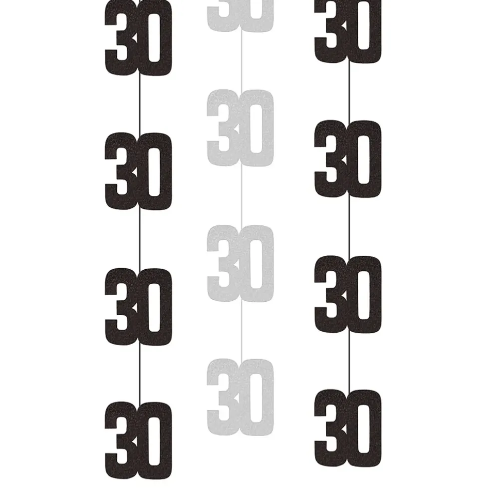 Hängande Dekorationer 30 Svart/Silver