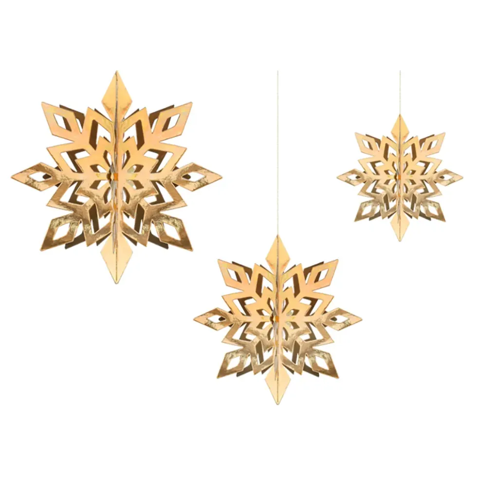 Hängande Dekoration Snöflingor Guld