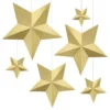 Hängande Dekoration Stjärnor Guld