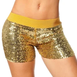 Hotpants med Paljetter Guld