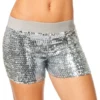 Hotpants med Paljetter Silver