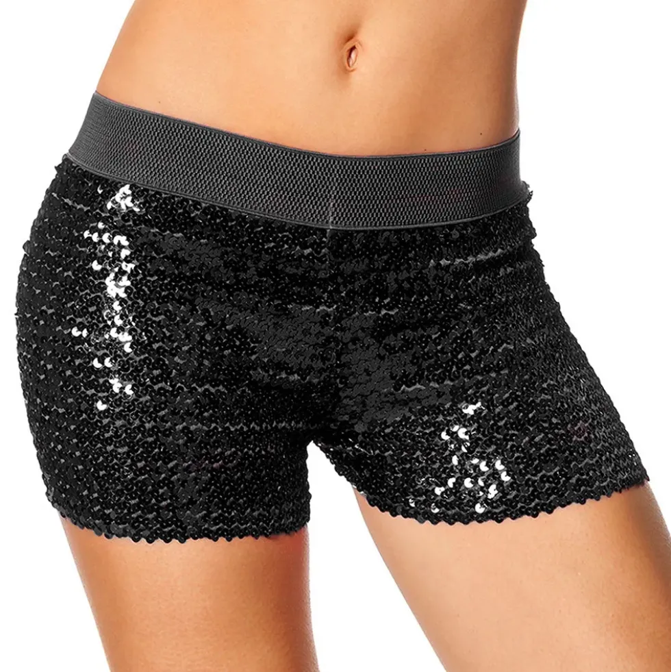 Hotpants med Paljetter Svarta