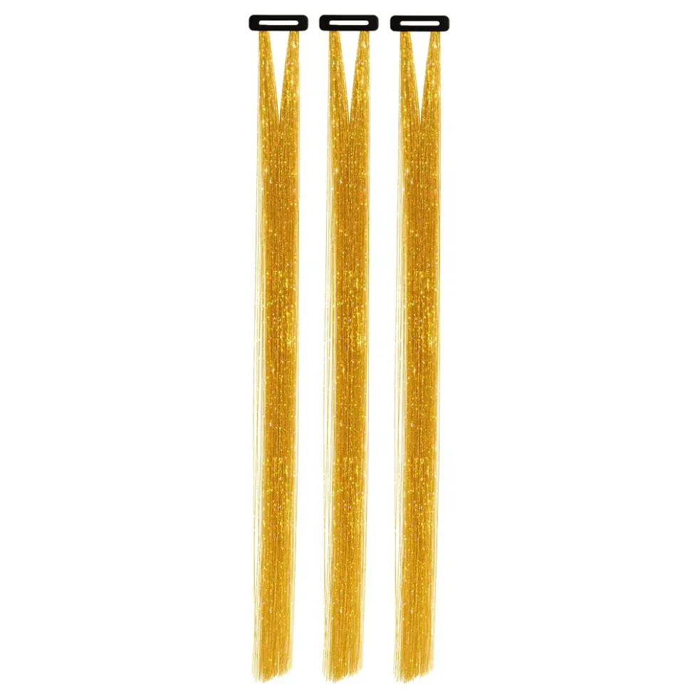 Hårförlängning Glitter Guld