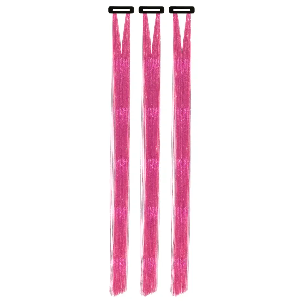 Hårförlängning Glitter Rosa
