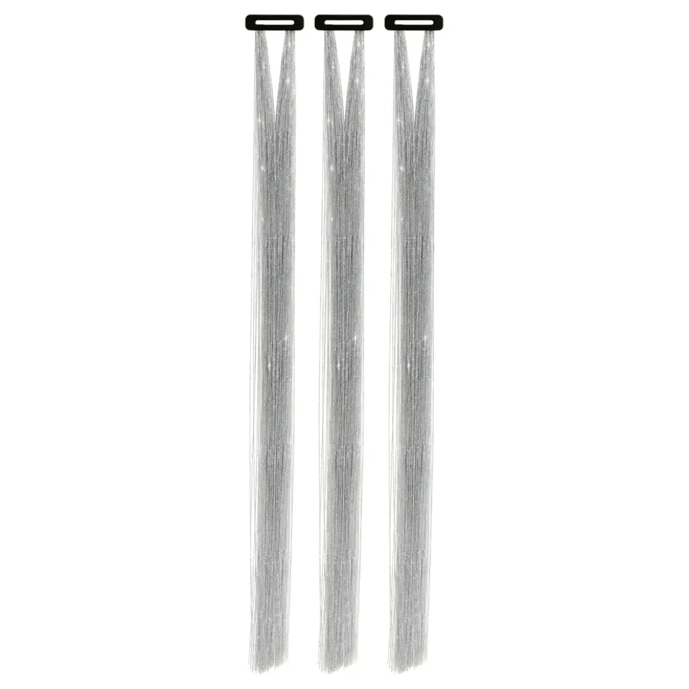 Hårförlängning Glitter Silver