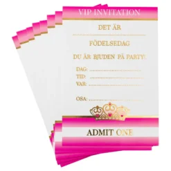 Inbjudningskort Prinsesskrona Rosa