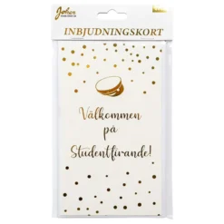 Inbjudningskort Studenten Guld