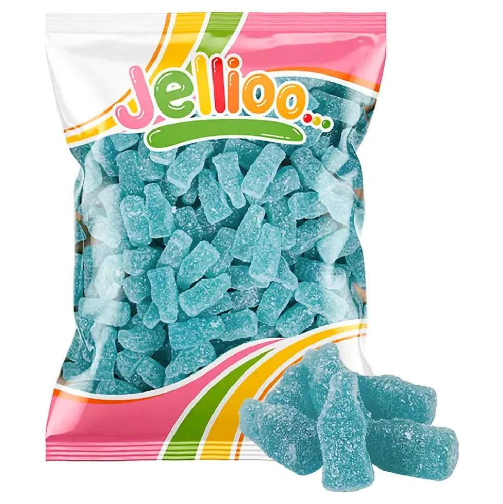 Jellioo Sour Gummy Blue Raspberry Bottle Storpack