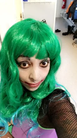 Joker Lång Grön/Blå Peruk