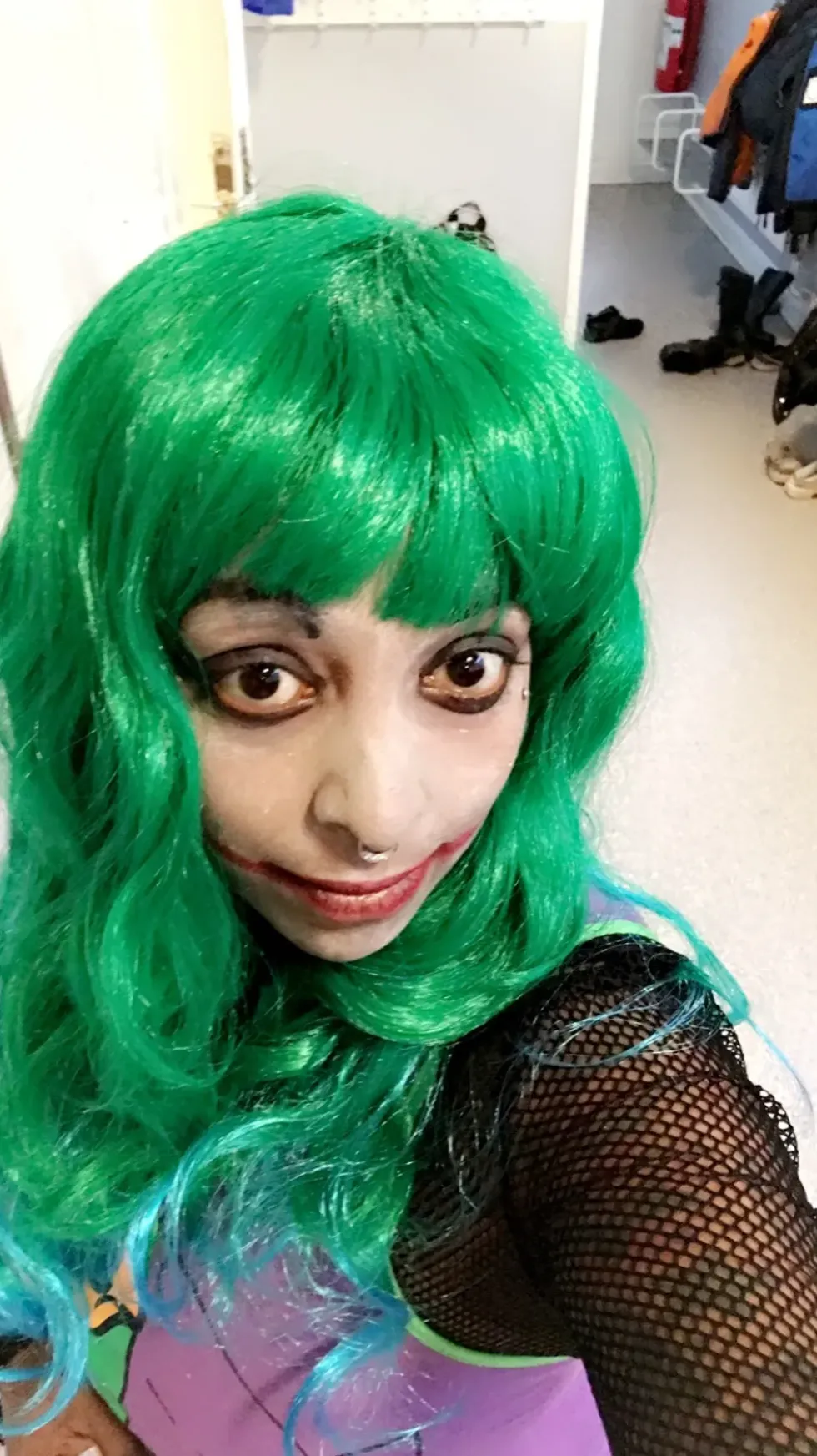 Joker Lång Grön/Blå Peruk