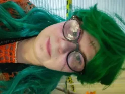 Joker Lång Grön/Blå Peruk