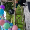 Jätteballong Flicka eller Pojke med Konfetti