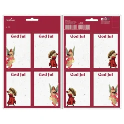 Juletiketter God Jul Röd
