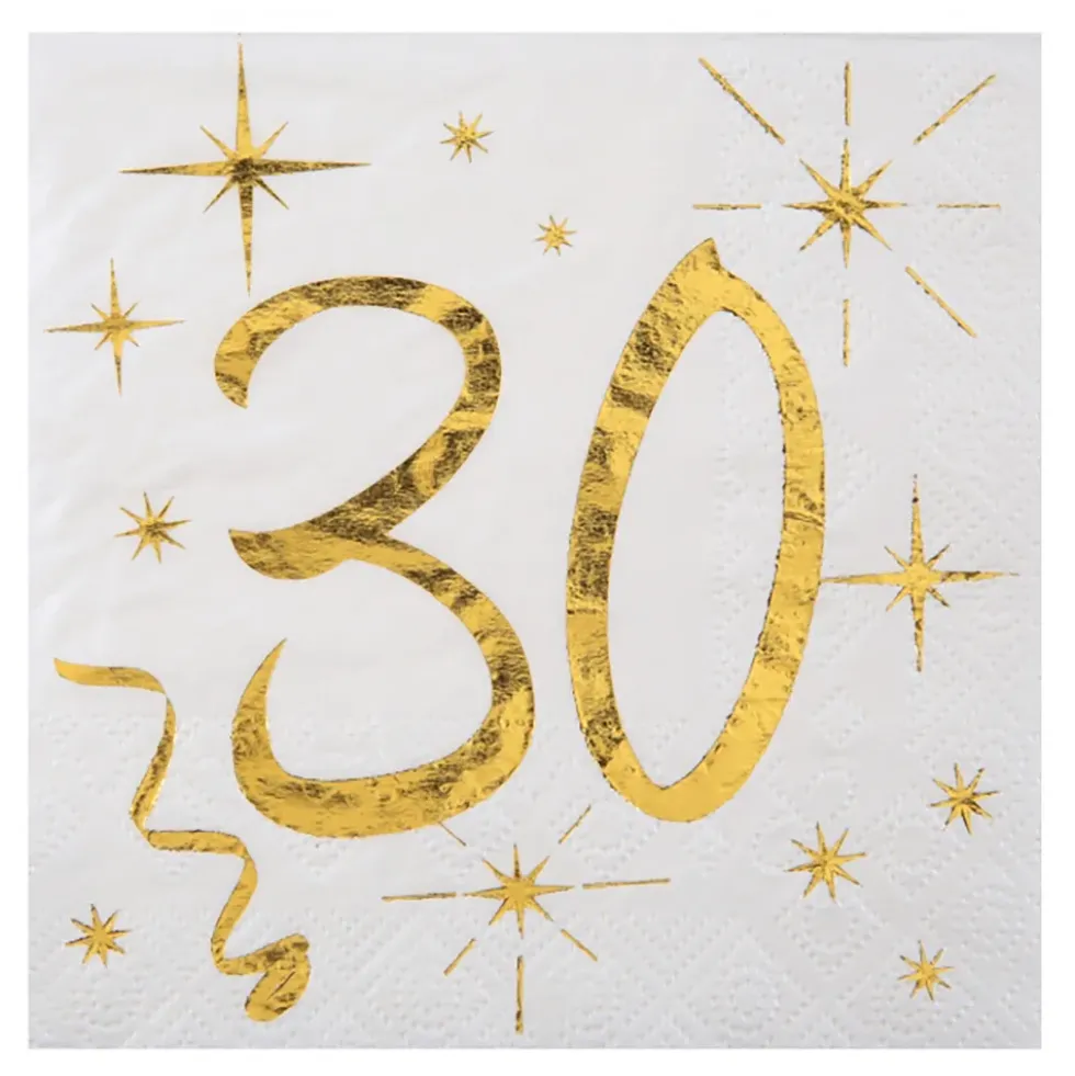 Kaffeservetter 30 Guld